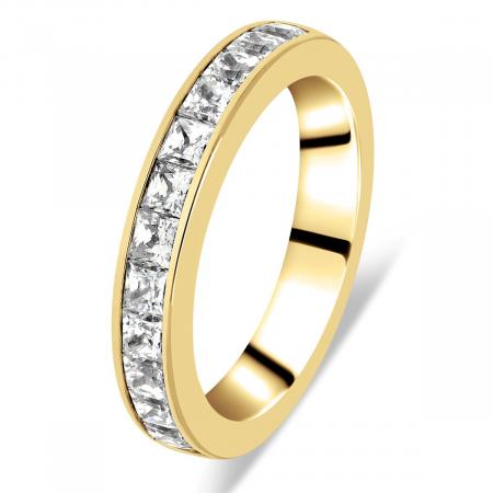 Alliance Plaqué Or 18K Avec Diamants Cz - Taille 58 - Dolly-Bijoux - Neuf Avec étiquettes