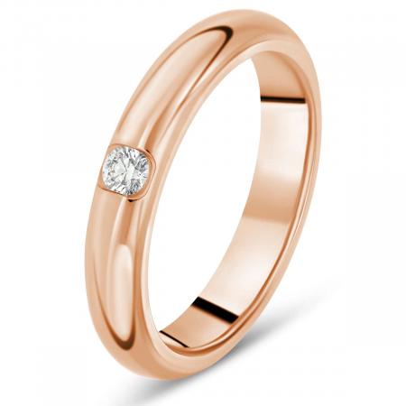 Alliance diamant solo Or rose Demi jonc solo