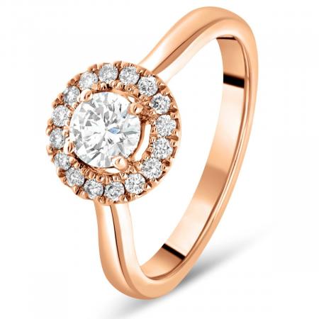 Bague Victorienne Or Rose 18k - Motif Trèfle Et Diamant, Taille 55, Occasion