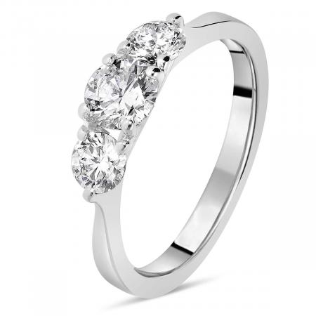Bague De Fiançailles Solitaire Diamant Simulé 2 Ct En Or Blanc 14 Carats - Taille Personnalisable