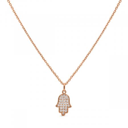 Pendentif MAIN DE FATMA OR ET DIAMANTS en or jaune 18K